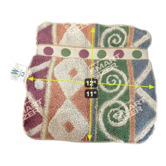 Wamsutta Jacquard Bath Towels Wash Cloth Set 2ea 100% Cotton Southwest Geometric - Picture 2 of 5